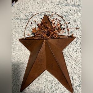 Rustic Brown Metal Star Wall Decor